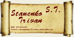 Stamenko Trivan vizit kartica